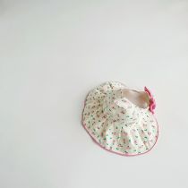 Fashion Pink Floral Empty Top Cotton Printed Empty Top Children's Bucket Hat