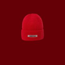 Fashion Small Gray Mark Red - One Size Fits All Acrylic Patch Embroidered Beanie
