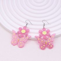 Fashion Butterfly Flowers Acrylic Butterfly Flower Earrings