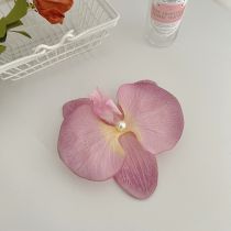 Fashion Pink Flower Edge Clip Fabric Artificial Flower Hairpin