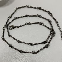 Fashion Hip-hop Twist Chain [black Gun Color] 45+5cm Copper Geometric Chain Necklace