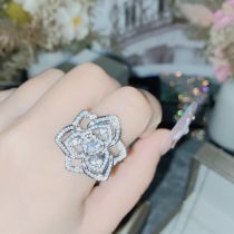Fashion 【ring】opening Copper Diamond Flower Ring