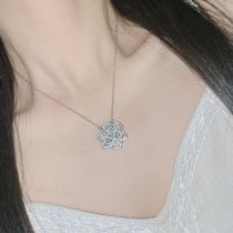 Fashion [pendant] With Chain Copper Diamond Flower Necklace