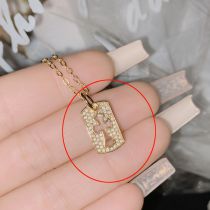 Fashion Tag [yellow Diamond] Does Not Include Chain Copper Inlaid Diamond Hollow Cross Tag