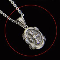 Fashion Medieval Retro [thai Silver] Does Not Include Chain Copper Diamond Cross Pendant