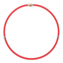 Fashion Gold Magnet Buckle Red Silicone Round Collar