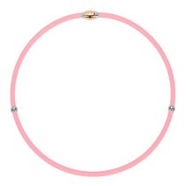 Fashion Gold Magnet Buckle Pink Silicone Round Collar