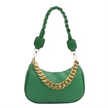Fashion Green Pu Head Pattern Large Capacity Shoulder Bag
