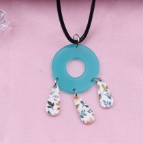 Fashion Blue Hollow-necklace Acrylic Geometric Hollow Necklace
