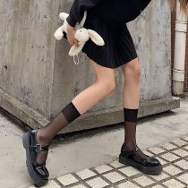 Fashion Thin Calf Socks Black Cotton Mesh Calf Socks
