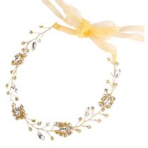 Fashion Gold Geometric Diamond Braided Headband