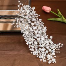 Fashion Silver Geometric Diamond Braided Headband