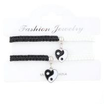 Fashion 5# A Pair Of Alloy Geometric Tai Chi Cord Braided Bracelets