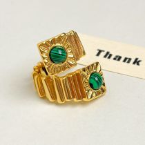 Fashion Gold Alloy Square Spiral Peacock Open Ring