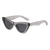Fashion Transparent Gray Frame All Gray C8 Cat Eye Rice Stud Sunglasses