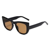Fashion Black Frame Full Tea C2 Cat Eye Large Frame Sunglasses