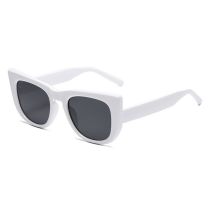 Fashion White Frame All Gray C7 Cat Eye Large Frame Sunglasses