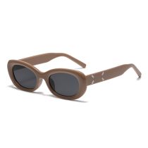 Fashion Tea Brown Frame All Gray C5 Pc Elliptical Sunglasses