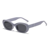 Fashion Matt Purple Frame All Gray C7 Pc Elliptical Sunglasses