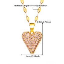 Fashion Gold Copper Diamond Love Necklace