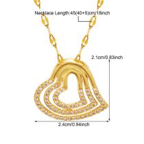 Fashion 1# Copper Diamond Love Necklace