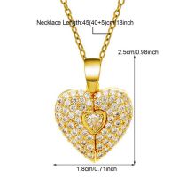 Fashion Gold Copper Diamond Love Necklace