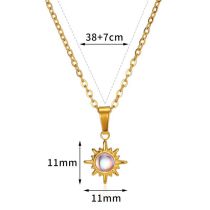 Fashion Gold Stainless Steel Sun Necklace
