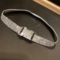Fashion Silver Copper And Diamond Belt Buckle Necklace