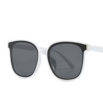 Fashion Solid White Gray Flakes Pc Square Large Frame Sunglasses