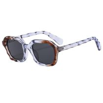 Fashion Transparent Purple Tea Frame Black And Gray Pieces Pc Wavy Square Large Frame Sunglasses