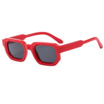 Fashion Red Frame Black And Gray Film Pc Polygon Sunglasses