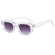 Fashion Transparent Frame Double Gray Piece Pc Polygon Sunglasses