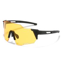 Fashion Black Frame Night Vision Film Pc Irregular Integrated Sunglasses