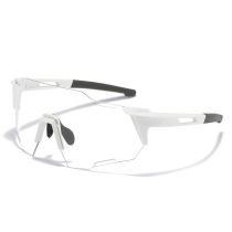 Fashion White Frame White Film Pc Irregular Integrated Sunglasses