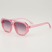 Fashion Translucent Pink Frame Double Bridge Square Children's Sunglasses