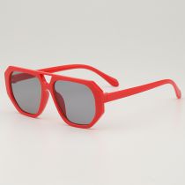 Fashion Red Frame Double Bridge Square Children's Sunglasses