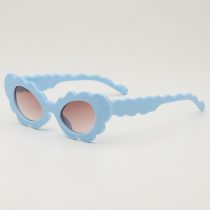 Fashion Blue Frame Double Tea Tablets Cat-eye Wave Children's Sunglasses