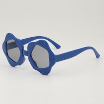 Fashion Blue Frame Gray Film Children's Flower Irregular Sunglasses