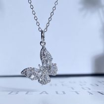 Fashion [small Size] White Diamond Does Not Include Chain Copper Diamond Butterfly Pendant