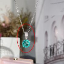 Fashion [ocean Blue] Chain Not Included Copper Inlaid Zirconium Round Pendant