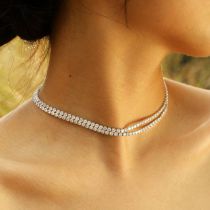 Fashion Necklace Copper Diamond Prong Chain Necklace