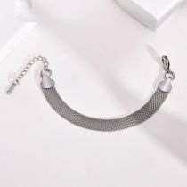 Fashion Steel Color 17+4cm Titanium Steel Mesh Chain Bracelet