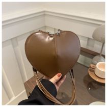 Fashion Brown Pu Love Shoulder Bag