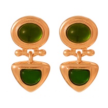 Fashion Green Alloy Resin Geometric Earrings