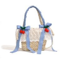 Fashion Blue Straw Lace Children's Crossbody Bag
