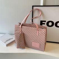 Fashion Pink Printed Large Capacity Shoulder Bag