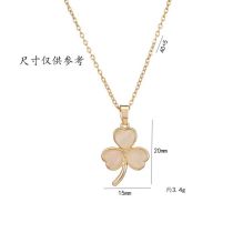 Fashion Gold Titanium Steel Geometric Clover Necklace