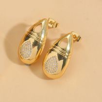 Fashion Water Drop Earrings Gold-plated Copper And Diamond Geometric Teardrop Earrings