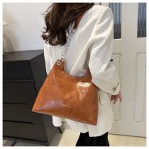 Fashion Light Brown Pu Large Capacity Crossbody Bag