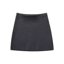 Fashion Grey Polyester Knitted Skirt